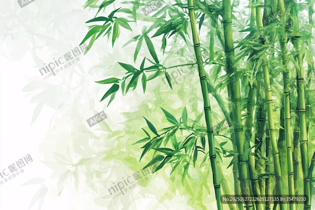 清新水墨風(fēng)竹林景致