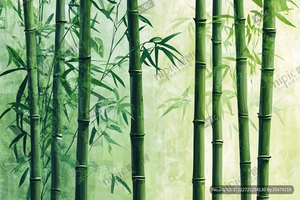 翠綠竹林風景圖
