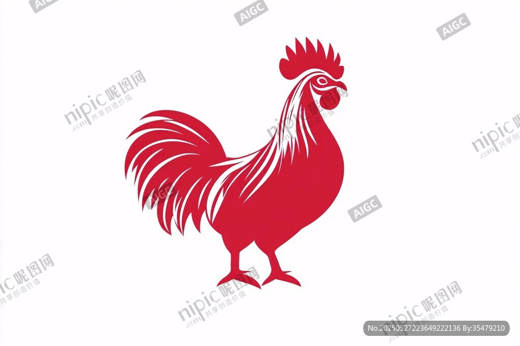 紅色公雞圖案