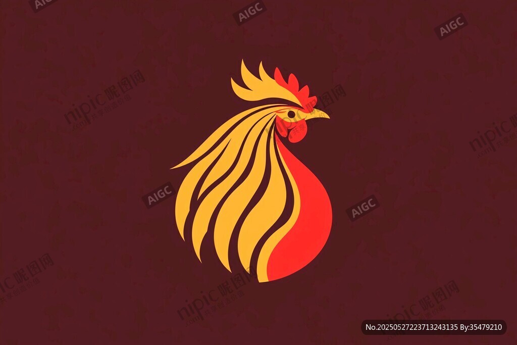 火焰公雞標志設計