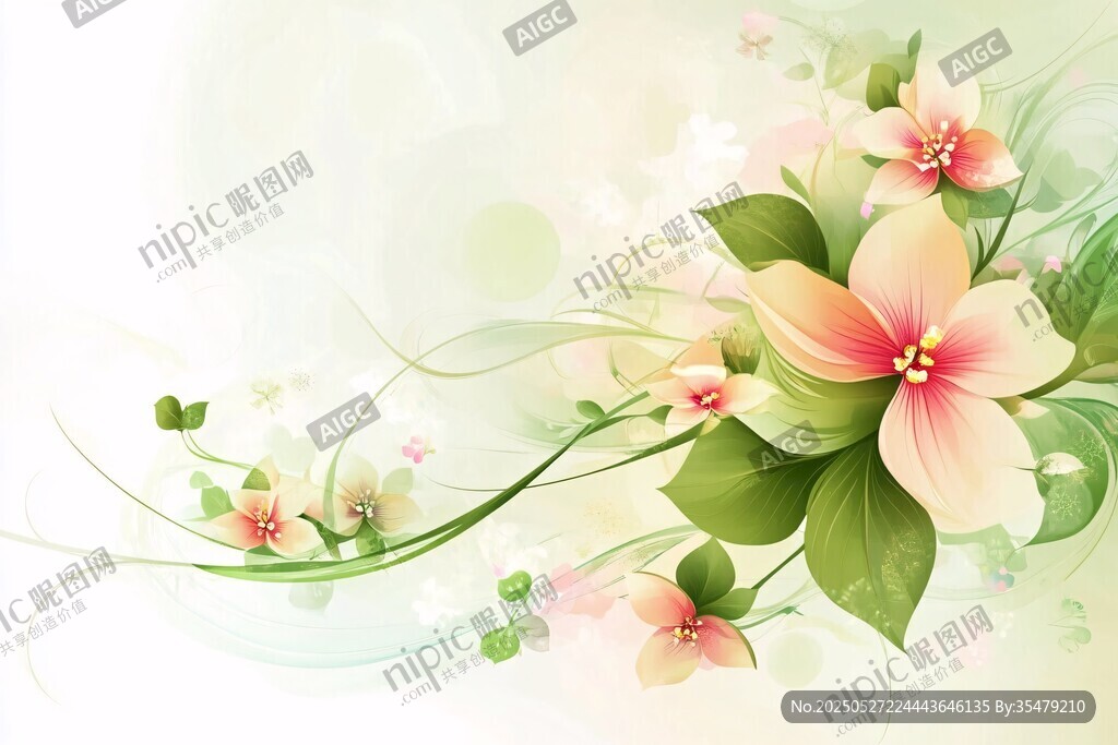 夢(mèng)幻花卉背景圖