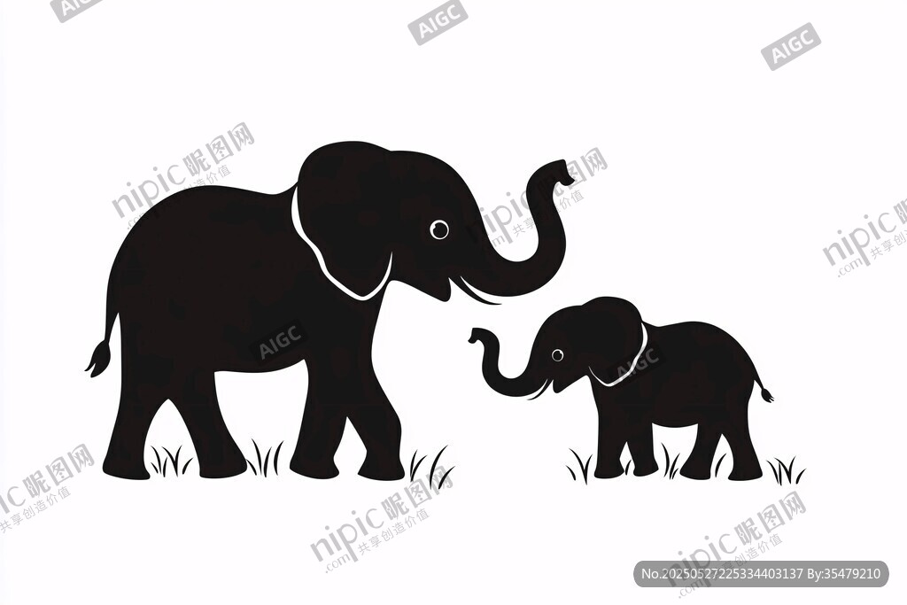大象母子圖