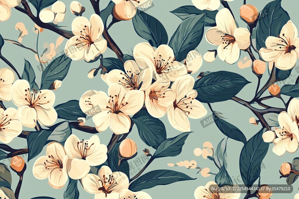 復(fù)古風(fēng)花卉圖案背景設(shè)計(jì)