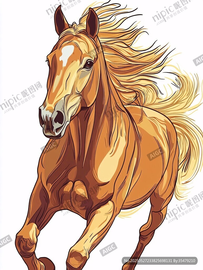 奔騰的金色駿馬