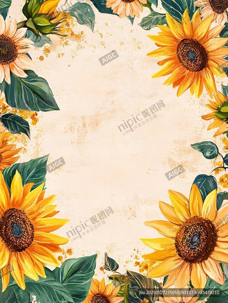 向日葵花卉裝飾背景圖