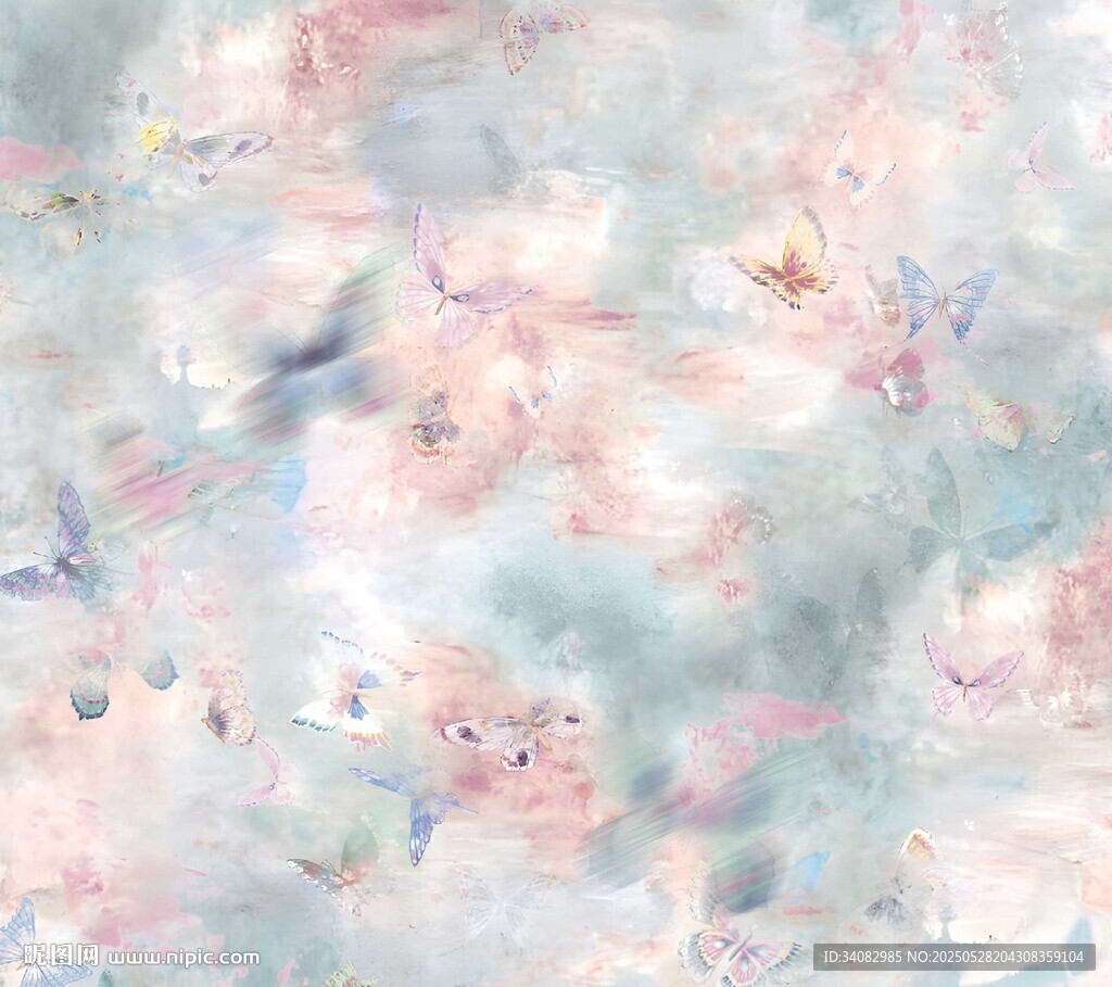 夢幻水彩花卉紋理背景