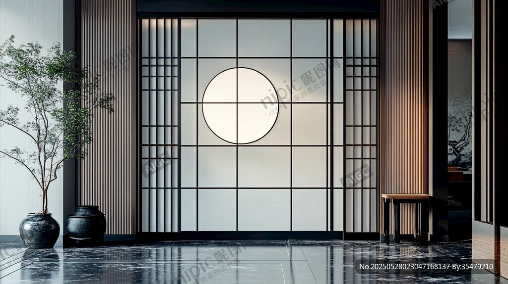日式禪意室內隔斷景觀