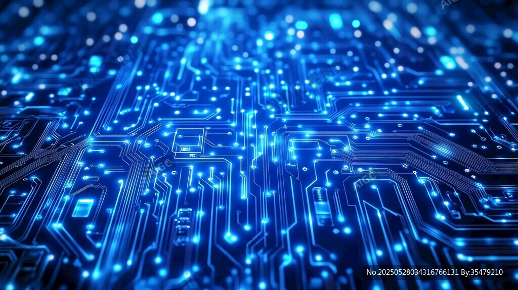 科技藍光電路板微觀世界