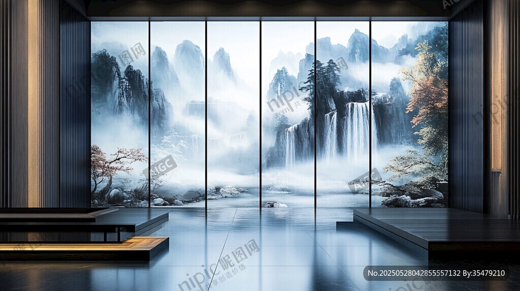 中式山水風(fēng)的雅致室內(nèi)空間