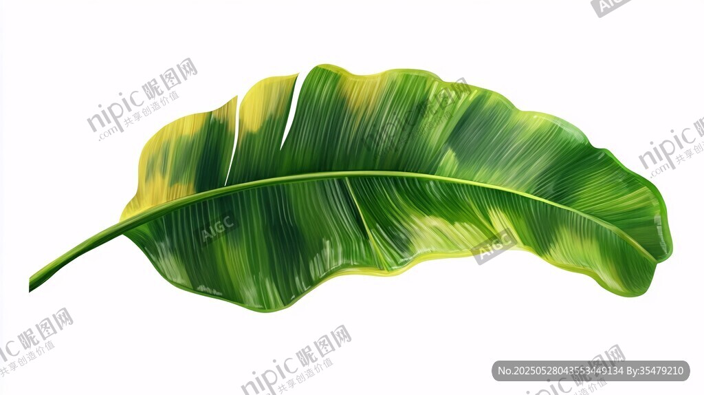 翠綠芭蕉葉插畫