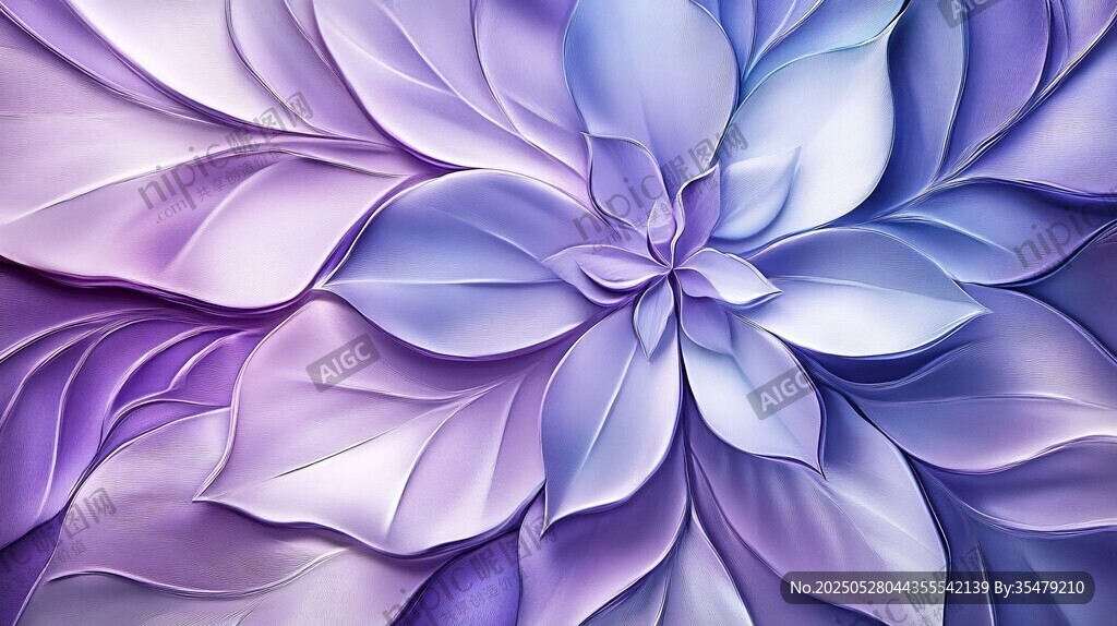 夢(mèng)幻紫色立體花卉圖案