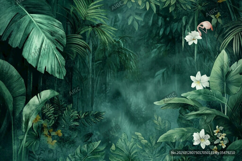 夢幻叢林綠意花卉景觀