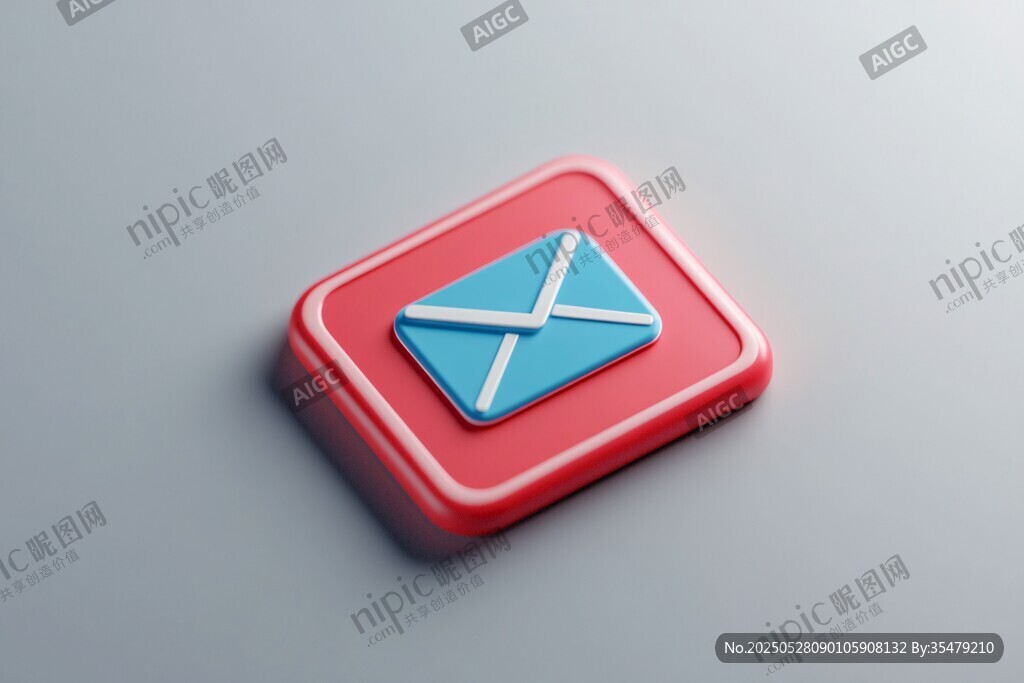 紅色郵件圖標(biāo)特寫
