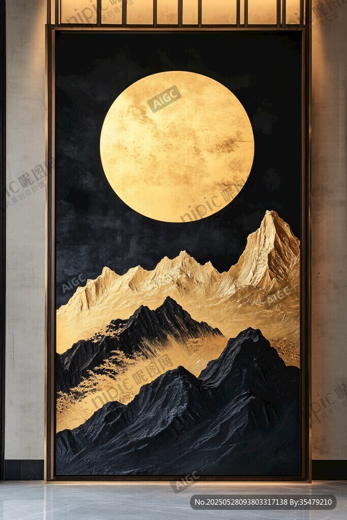 金月映山景藝術(shù)裝飾畫
