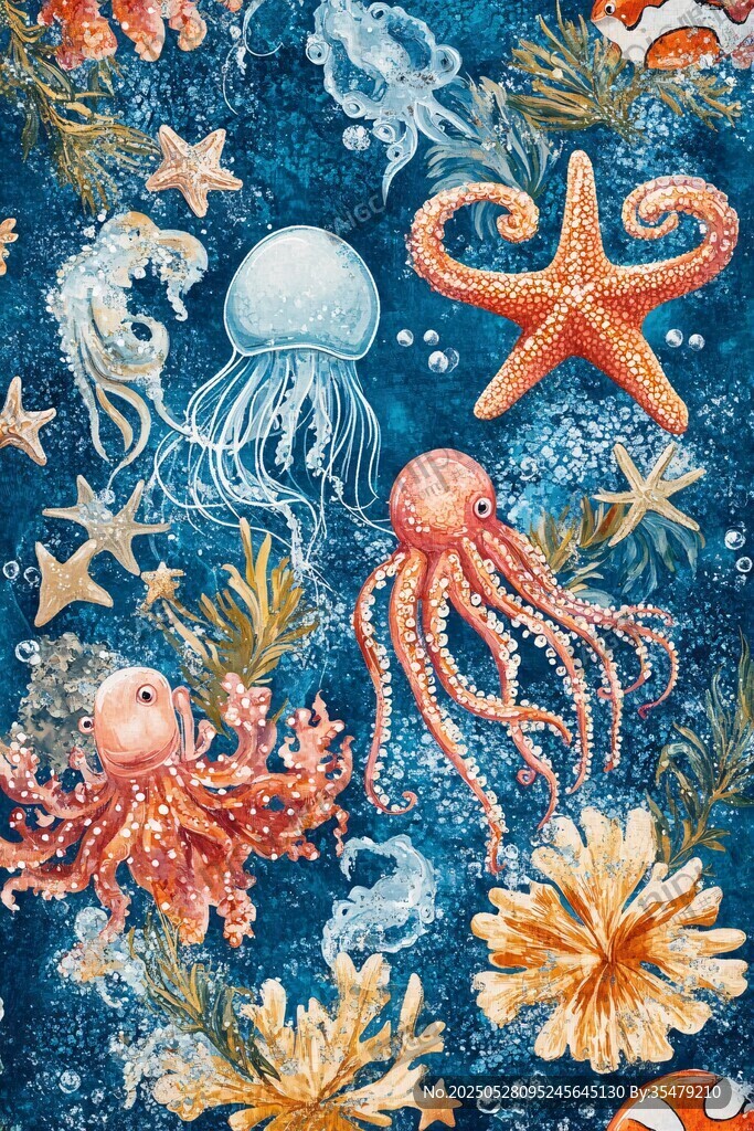 夢幻海底世界海洋生物圖