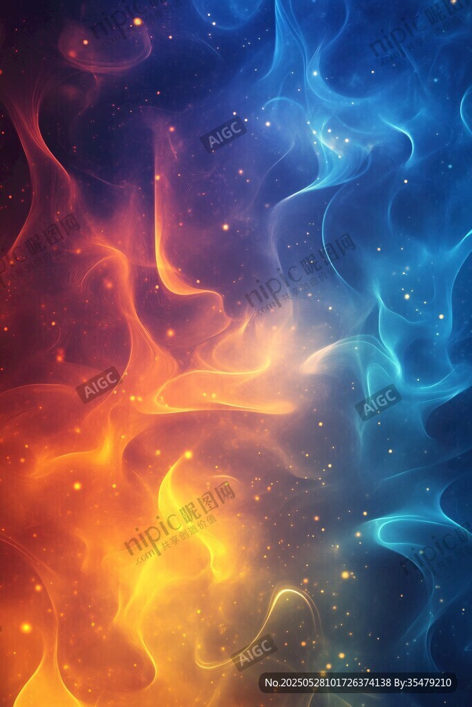 夢幻炫彩火焰星云背景圖