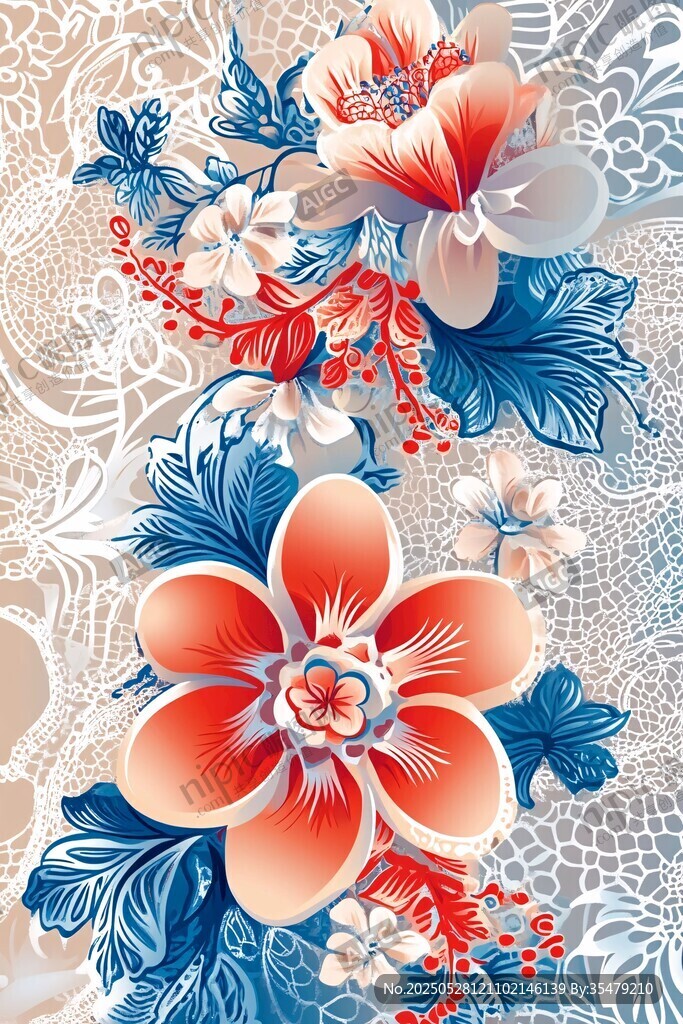 復(fù)古風(fēng)花卉圖案精美設(shè)計(jì)