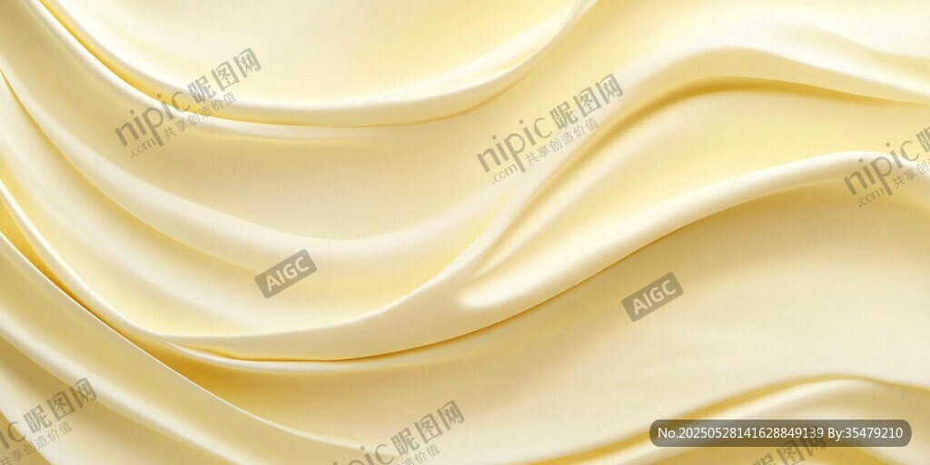 米黃色絲綢紋理特寫