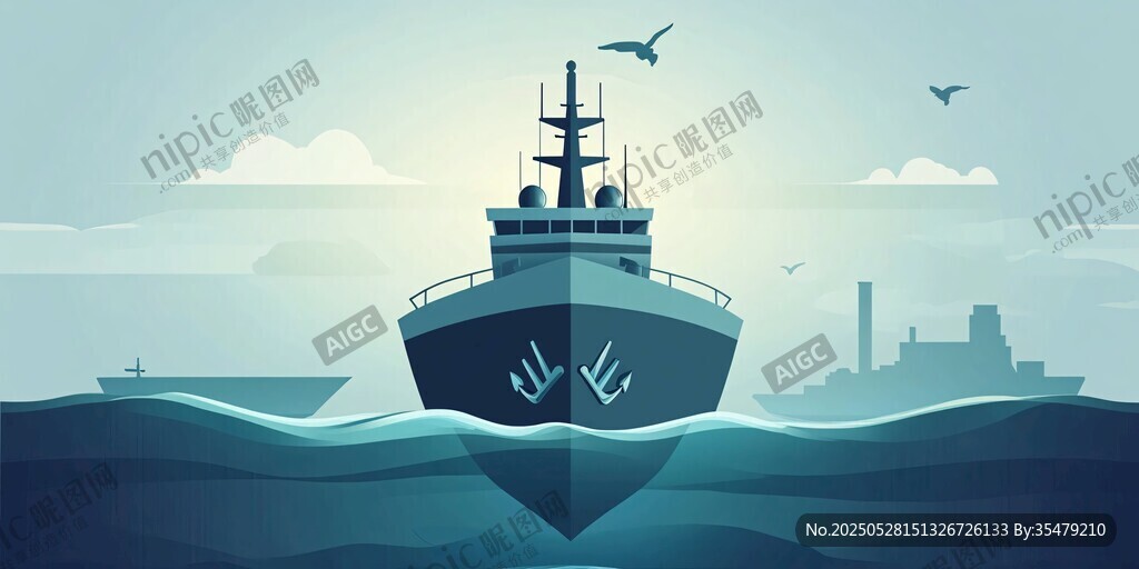 海上航船駛向遠方