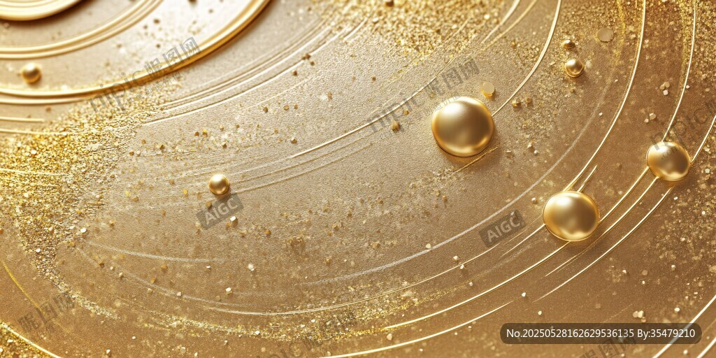 金色紋理水滴背景圖