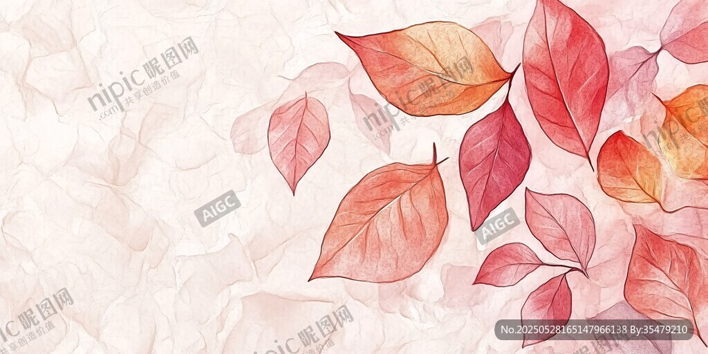 秋日夢(mèng)幻紅葉背景圖
