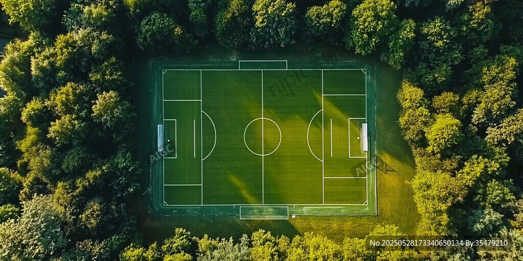 林間綠茵足球場俯瞰圖