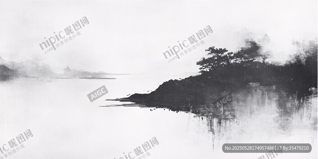 水墨山水意境圖