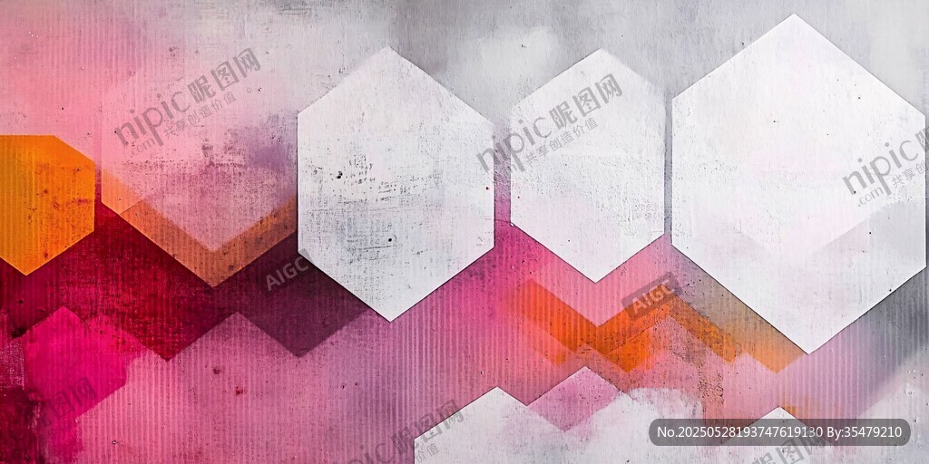 幾何色塊拼接抽象背景圖