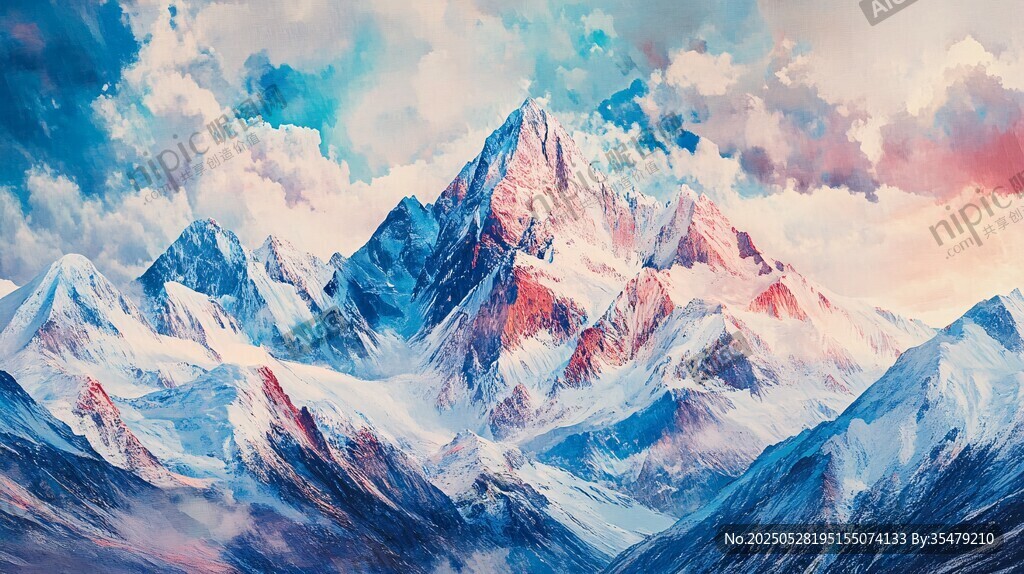 夢(mèng)幻雪山繪景