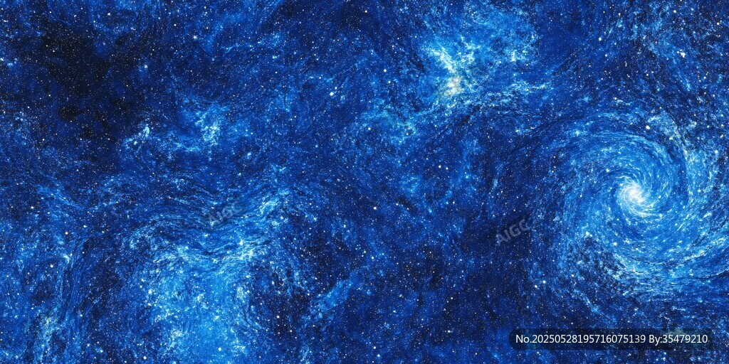 深邃藍(lán)色星系漩渦景象