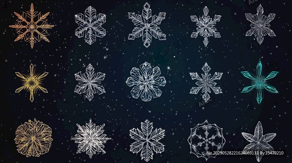 多彩精美雪花圖案集合