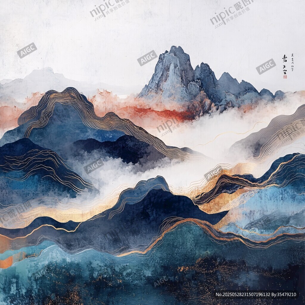 水墨群山間 云霧繞峰巔