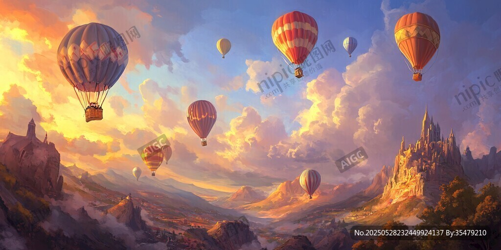 夢幻山谷中的熱氣球之旅