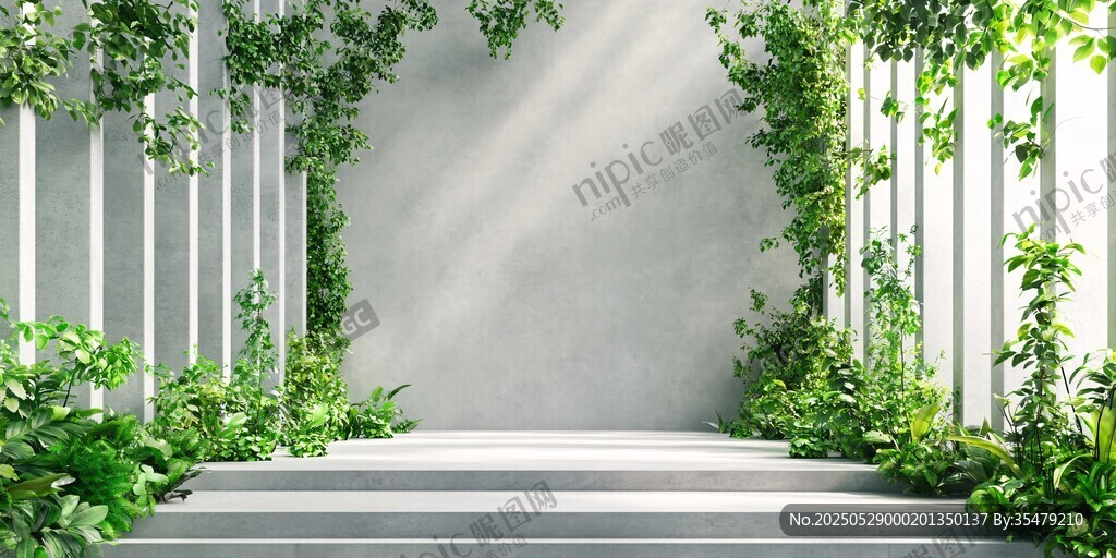 綠植環繞的清新室內空間
