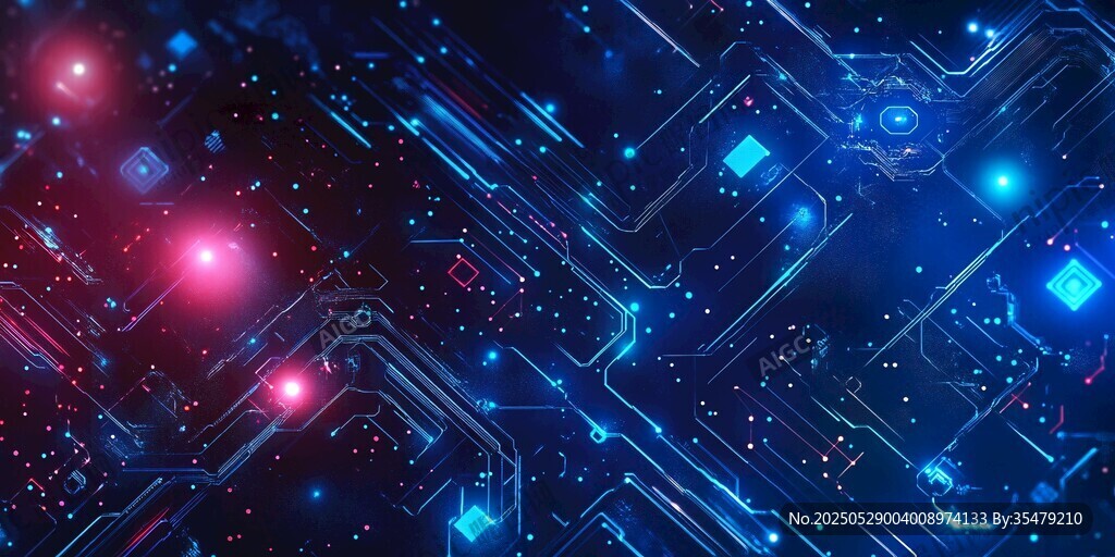 科技感炫酷電路背景圖