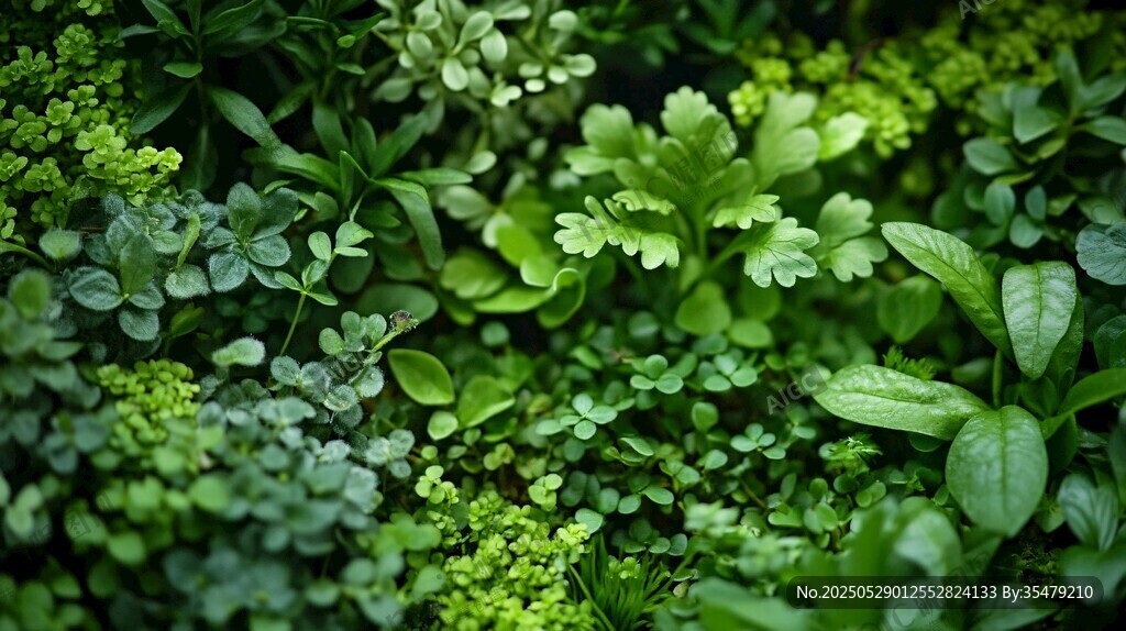 生機(jī)盎然的綠色植物景觀