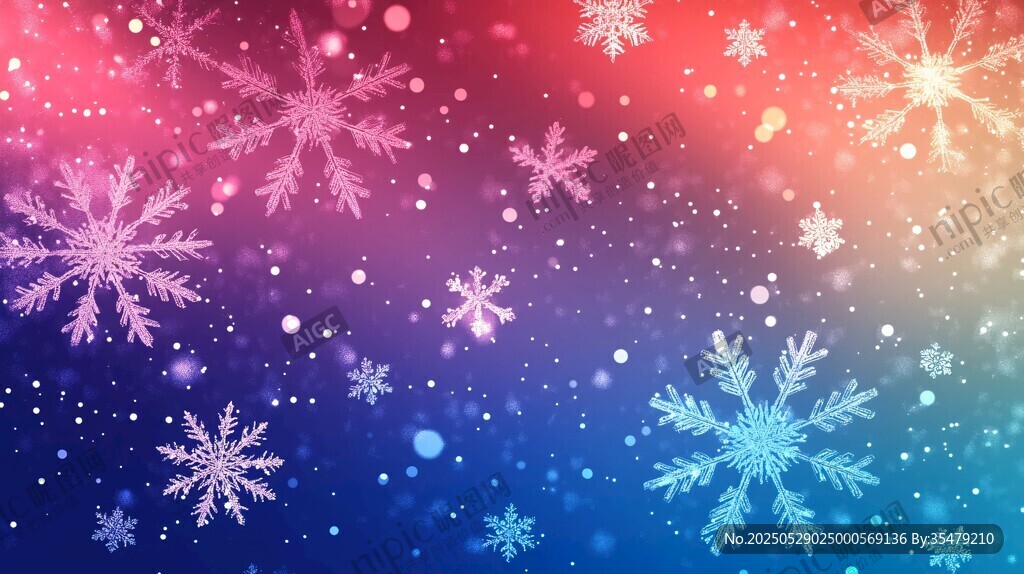 夢(mèng)幻雪花背景圖