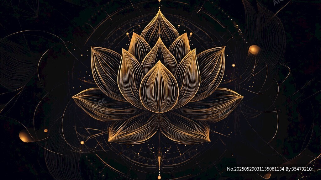 金色蓮花神秘幻彩圖案
