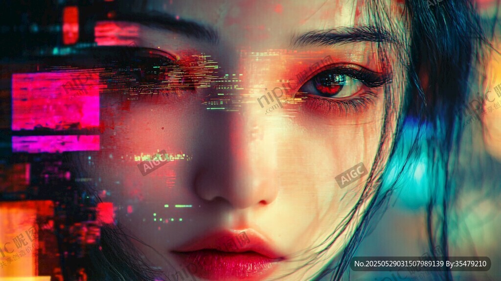 賽博朋克風(fēng)的夢(mèng)幻女性形象