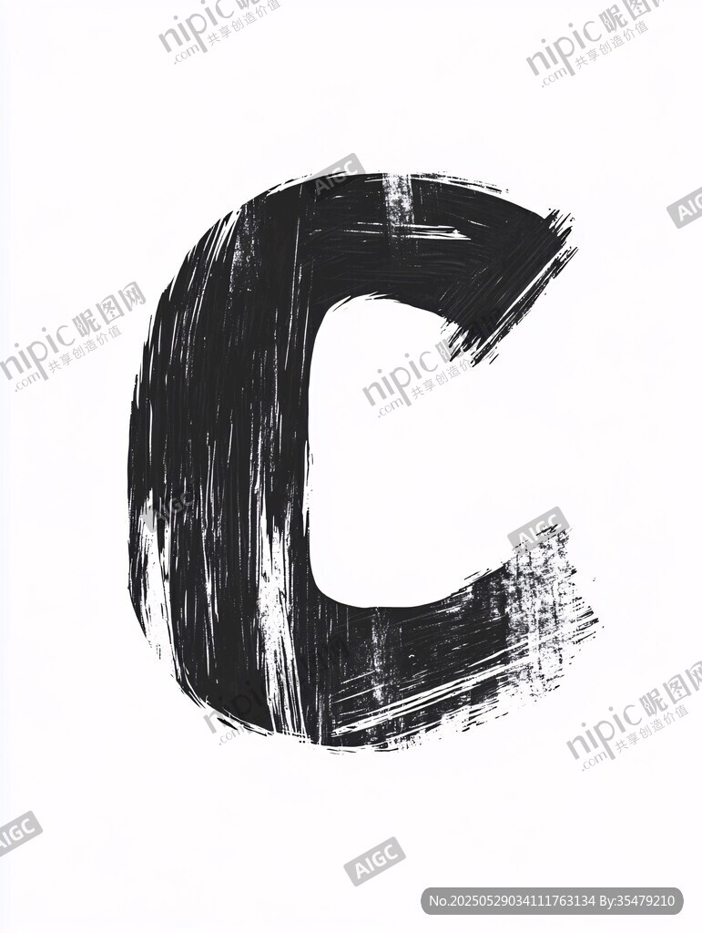 手寫筆觸風(fēng)字母C