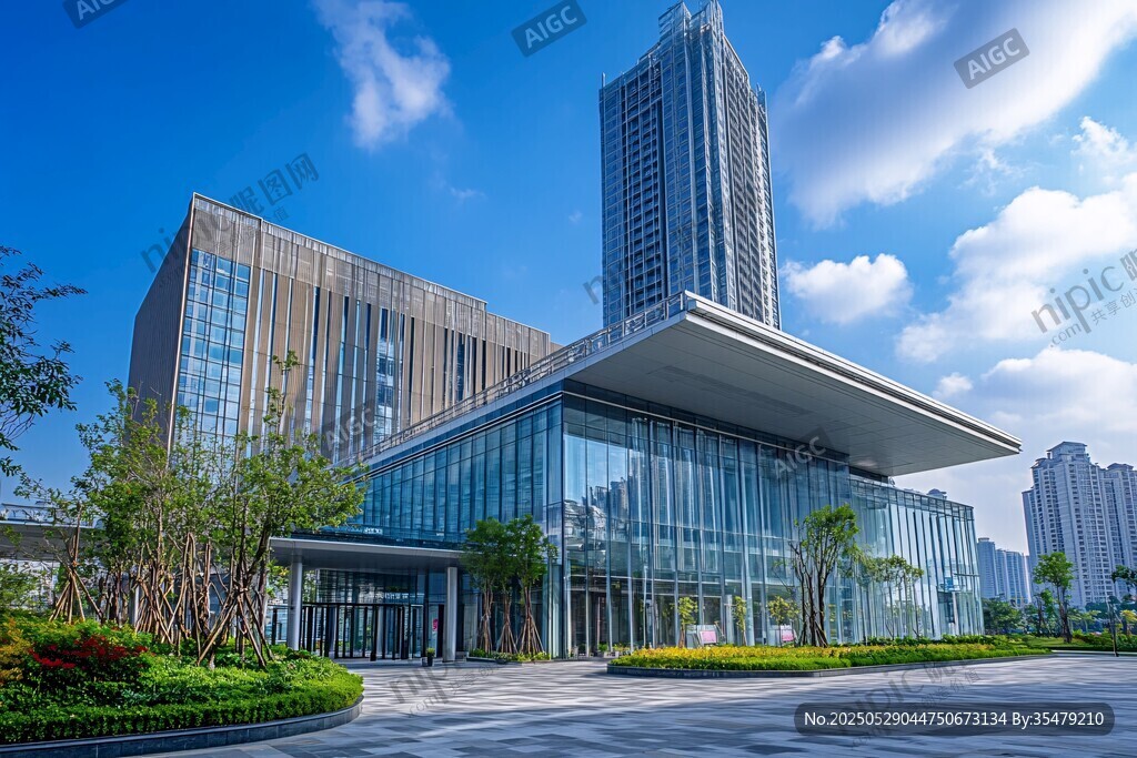 現代都市商務辦公大樓景觀