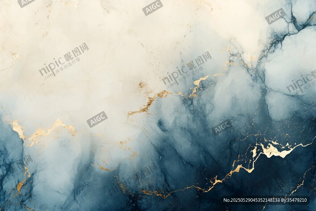 藍(lán)金大理石紋理藝術(shù)背景
