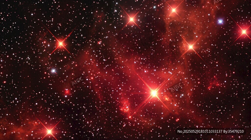 璀璨紅調(diào)星空夢幻圖景