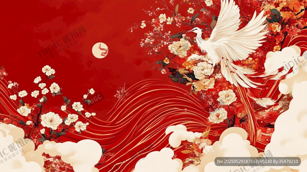 瑞鳳呈祥 中式喜慶背景圖