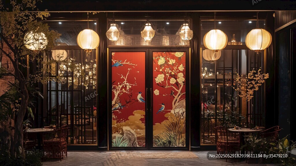 中式典雅店鋪的精致門面