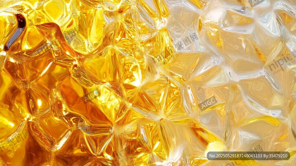 金黃透明水晶質(zhì)感紋理
