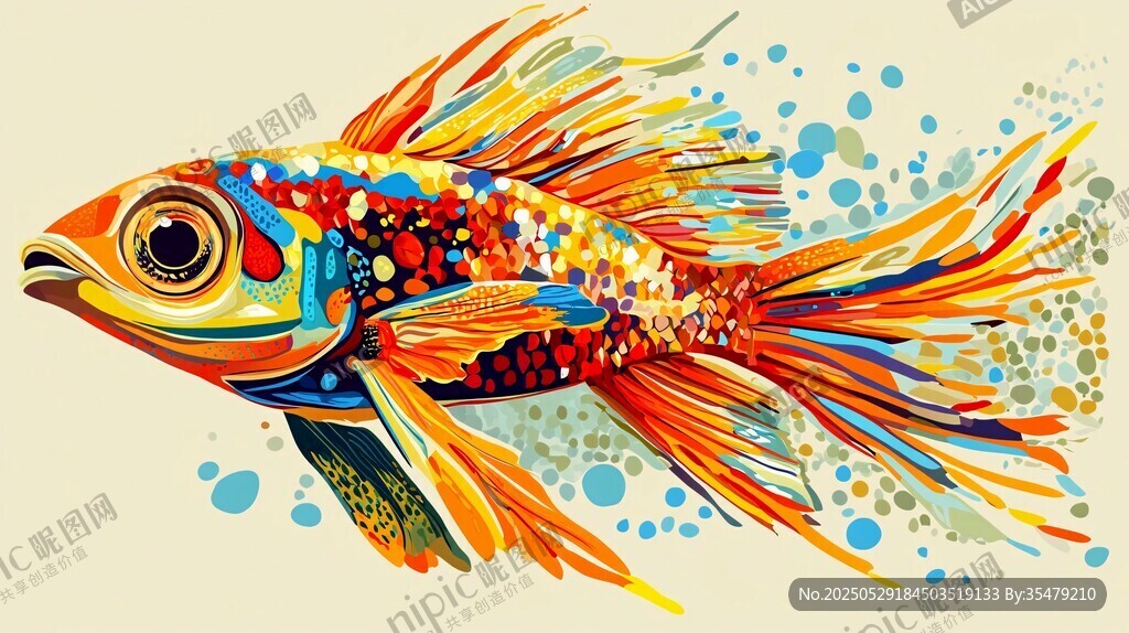 炫彩金魚(yú)插畫(huà)