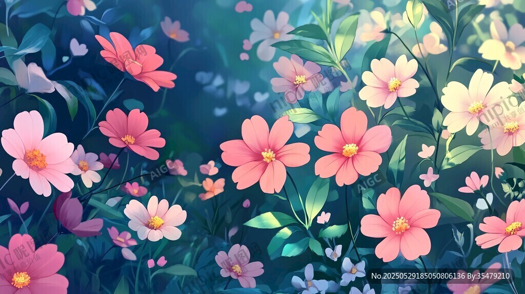夢(mèng)幻爛漫的多彩花卉世界
