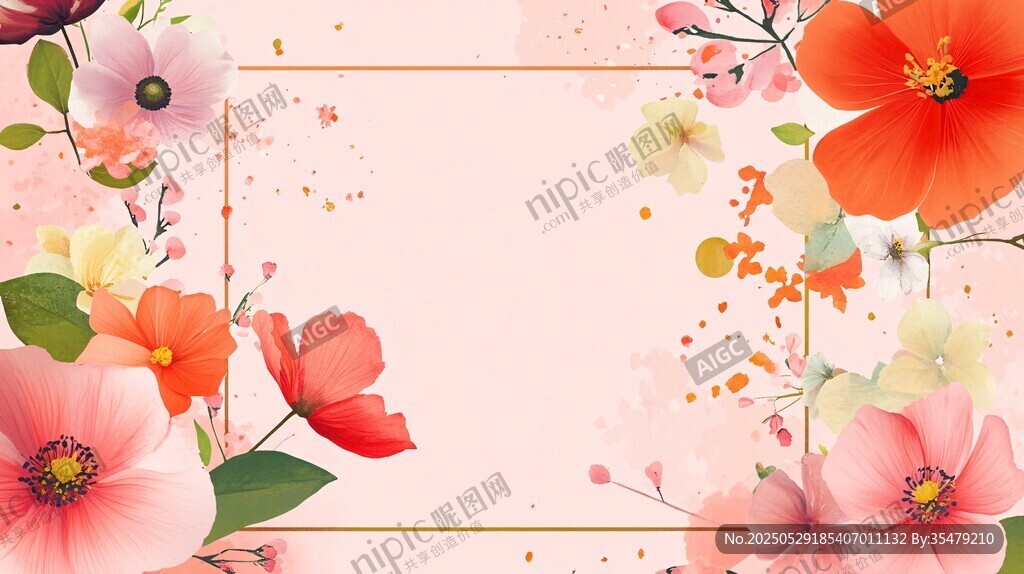 浪漫花卉背景圖