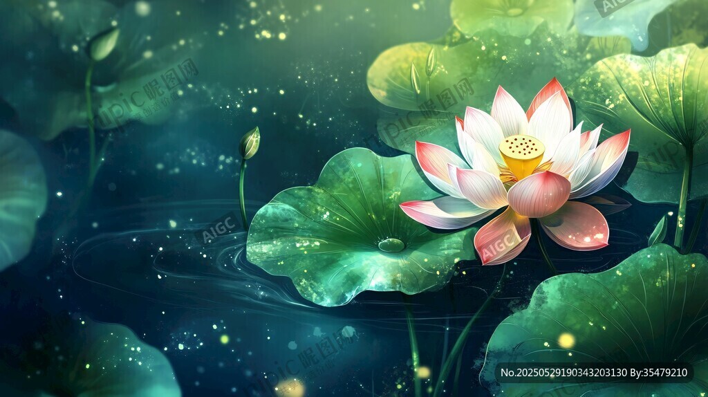 夢(mèng)幻荷塘 綻放的清幽蓮花